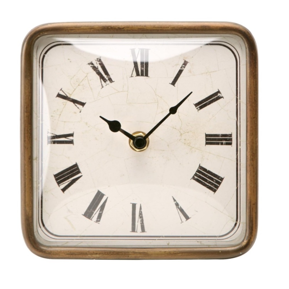 Vintage-Inspired Silent Non-Ticking Table Clock Battery Operated Retro Decor